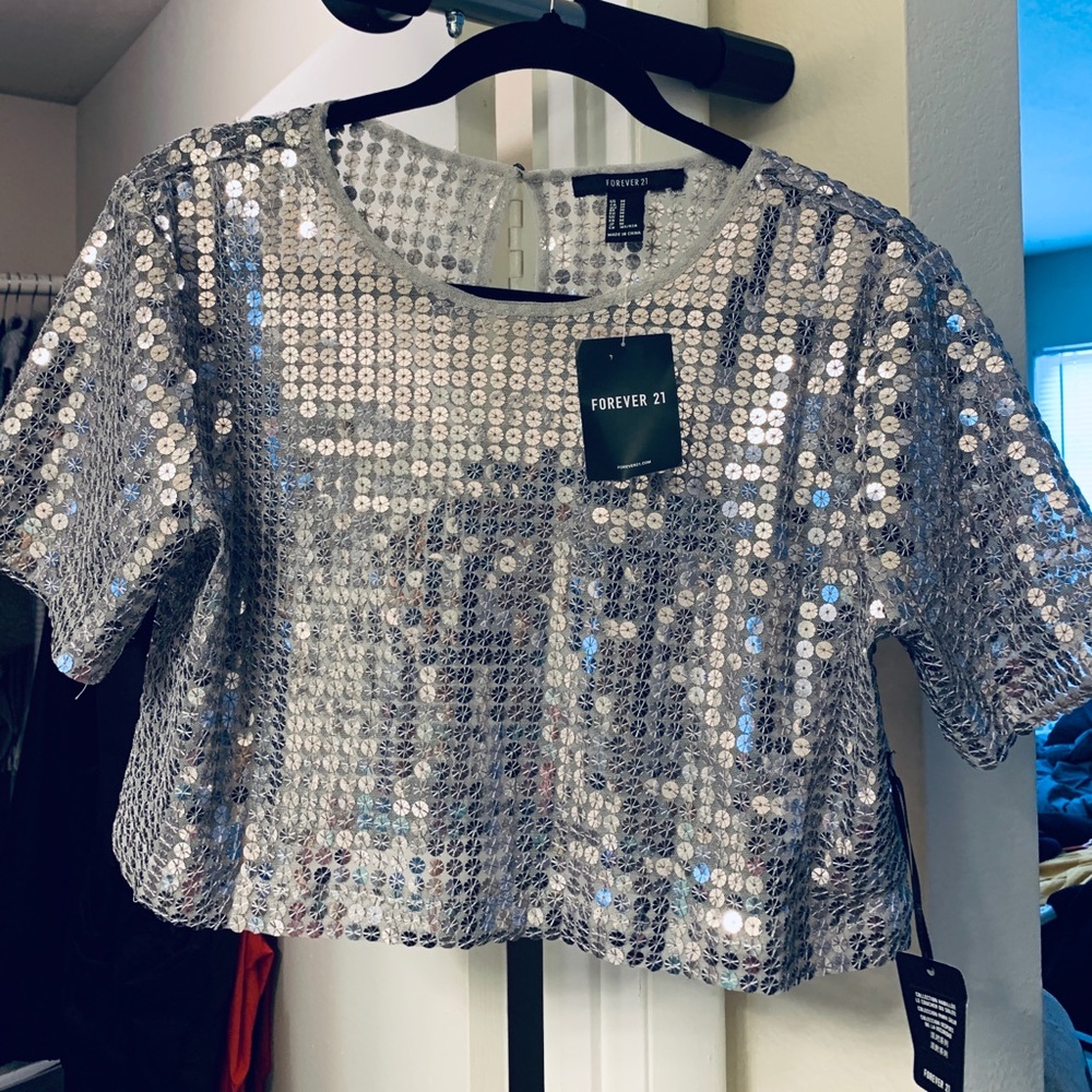 Sequin crop top